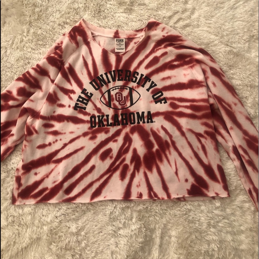 VS PINK OU cropped sweatshirt